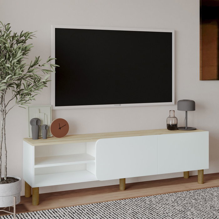 Hanah Home Soporte para TV River Blanco y Roble Zafiro Hanah Home Soporte para TV River Blanco y Roble Zafiro